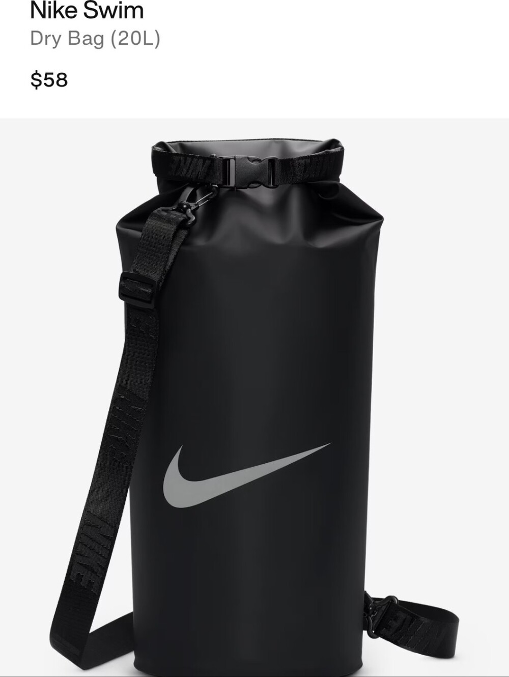 NWT Nike Swim dry bag 20L